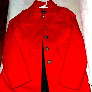 Girls Red Peacoat